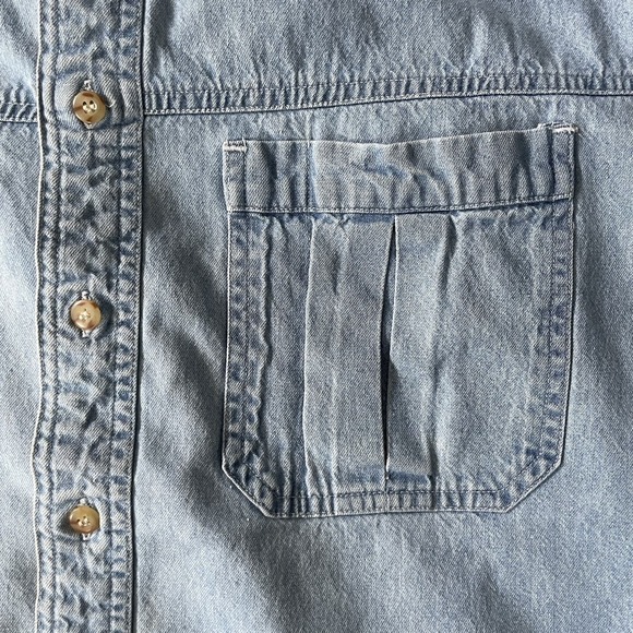 Vintage Marlboro Country Store Denim Shirt Mens Med Light Wash Grunge Y2k Cowboy - Picture 10 of 16